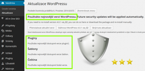 WordPress je aktualizován